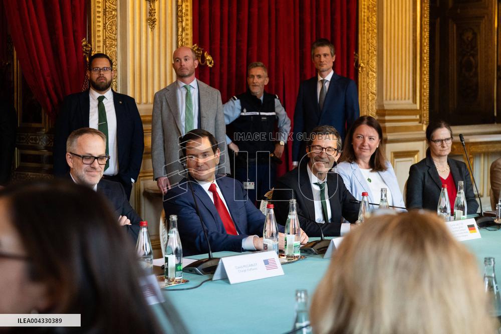 Lammy Rubio And Barrot Bilateral Meeting - Paris
