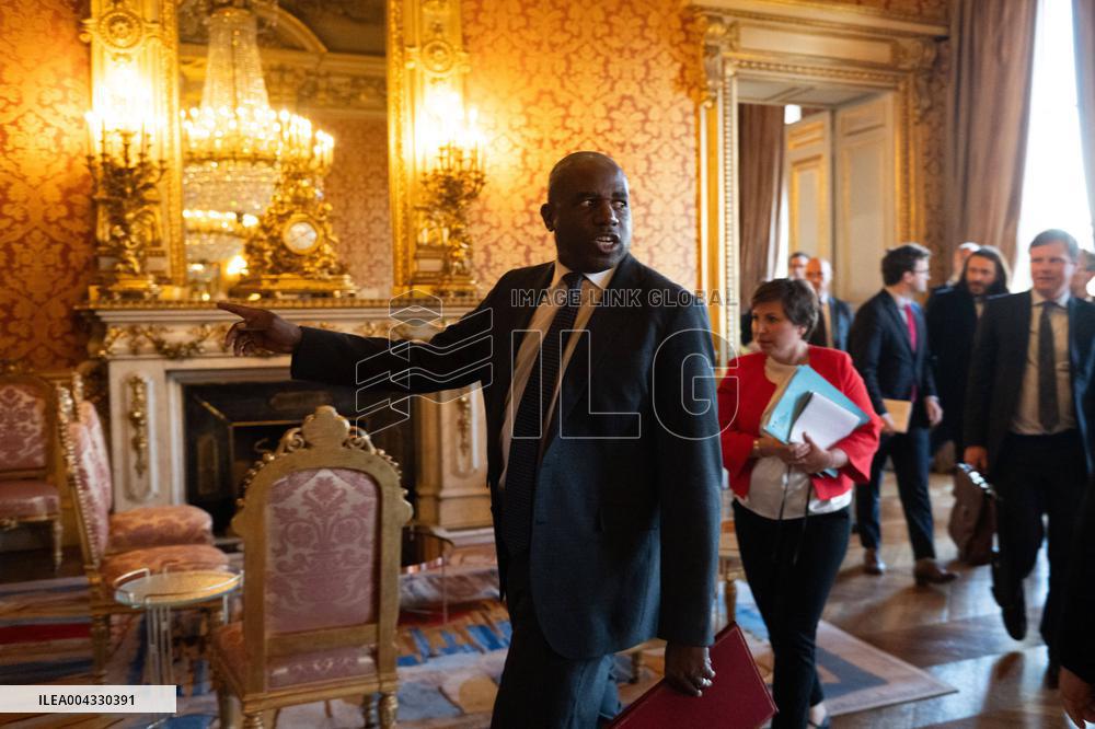 Lammy Rubio And Barrot Bilateral Meeting - Paris