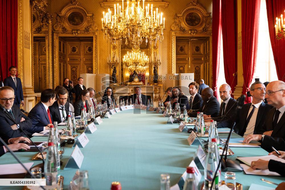 Lammy Rubio And Barrot Bilateral Meeting - Paris