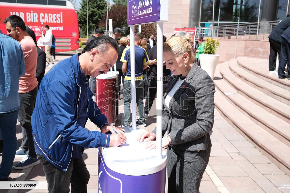 Signature Campaign At CHP Headquarters - Ankara