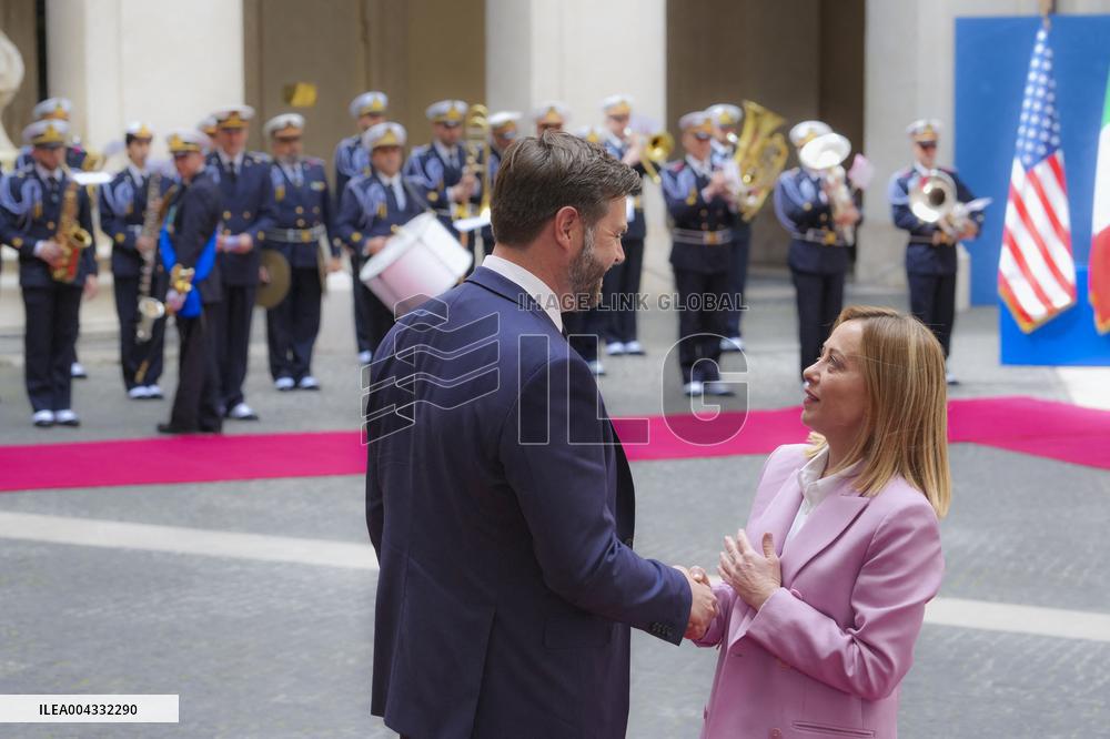 PM Meloni meets With VP JD Vance - Rome