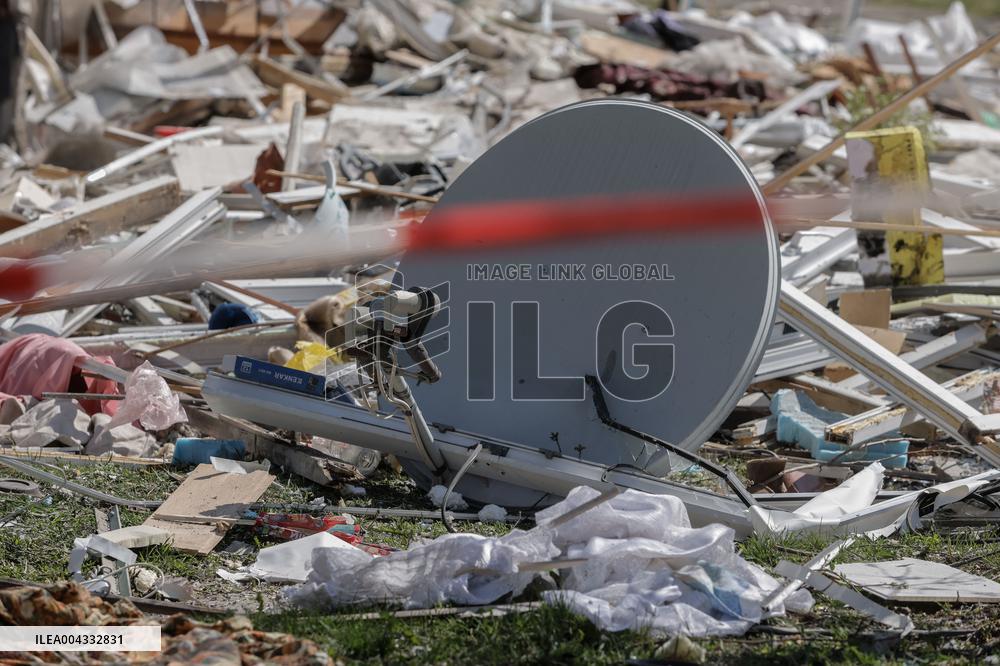 Aftermath Of A Russian Missile Attack In Kharkiv - Ukraine