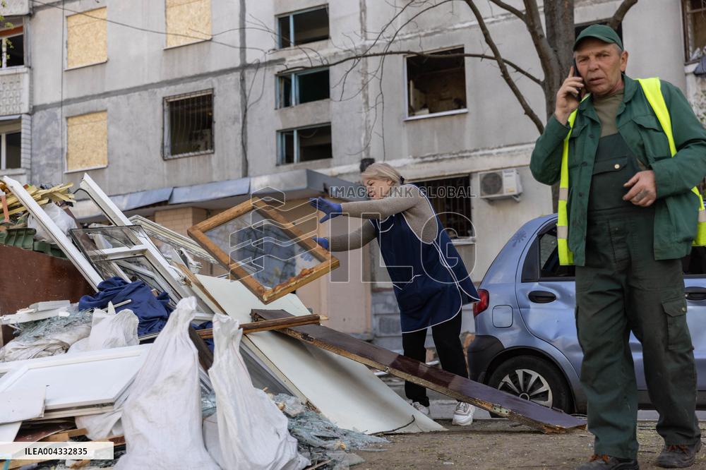 Aftermath Of A Russian Missile Attack In Kharkiv - Ukraine