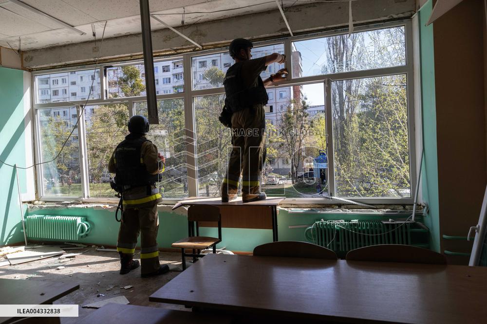 Aftermath Of A Russian Missile Attack In Kharkiv - Ukraine