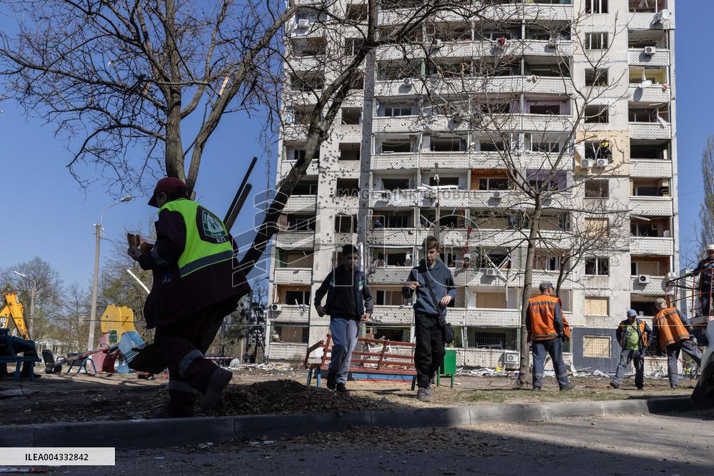 Aftermath Of A Russian Missile Attack In Kharkiv - Ukraine
