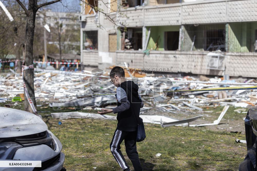 Aftermath Of A Russian Missile Attack In Kharkiv - Ukraine