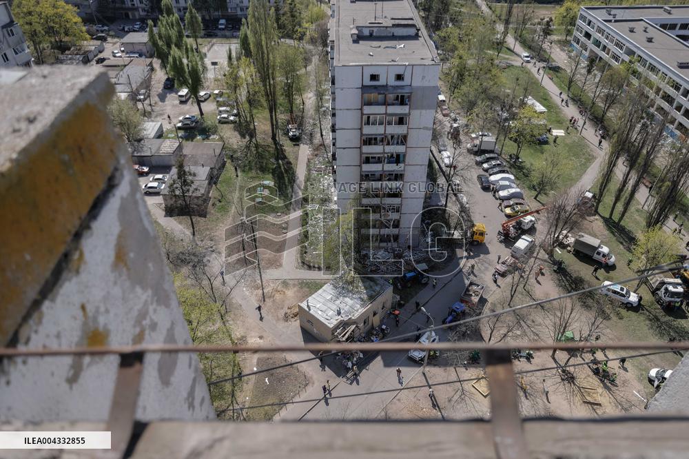 Aftermath Of A Russian Missile Attack In Kharkiv - Ukraine