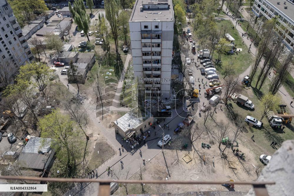 Aftermath Of A Russian Missile Attack In Kharkiv - Ukraine