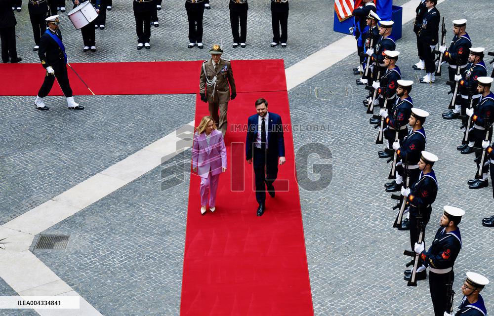 Giorgia Meloni Meets With J. D. Vance - Rome