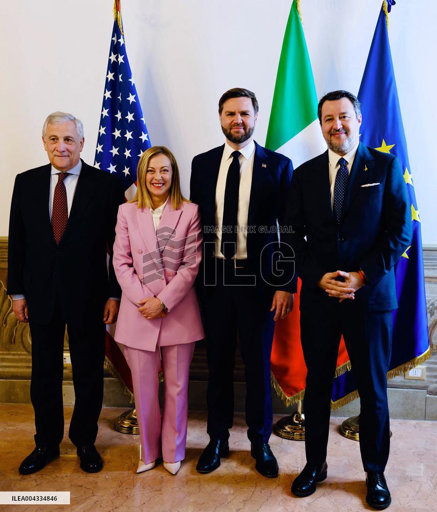 Giorgia Meloni Meets With J. D. Vance - Rome