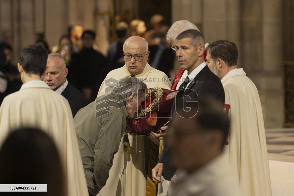 Relic of The Crown of Thorns Presented in Notre-Dame Cathedral During Good Friday - Paris