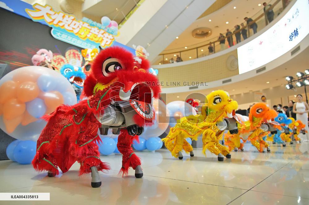 Unitree Go2 Robot Dogs Performing Lion Dance in Yantai