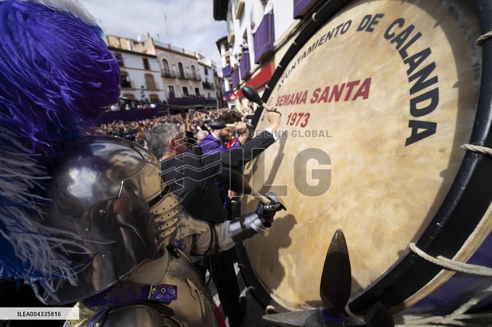 Breaking of the Hour of Calanda in Teruel - Spain