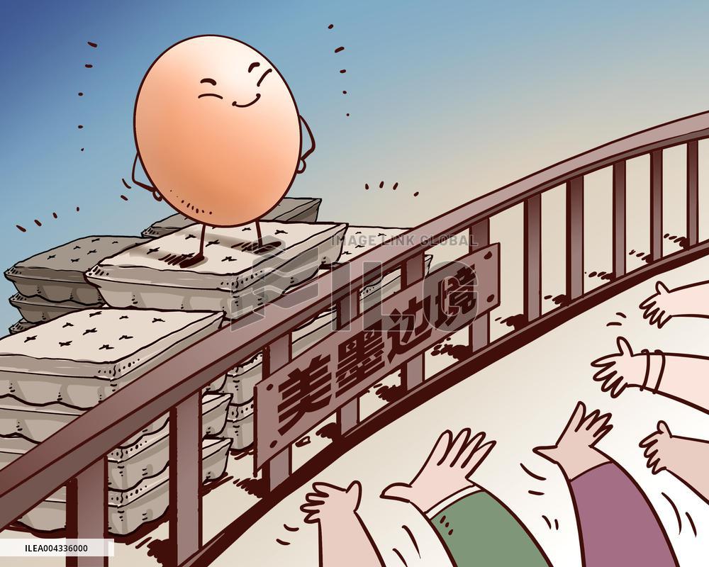 Cartoon Americans Go To Mexico To Buy Eggs