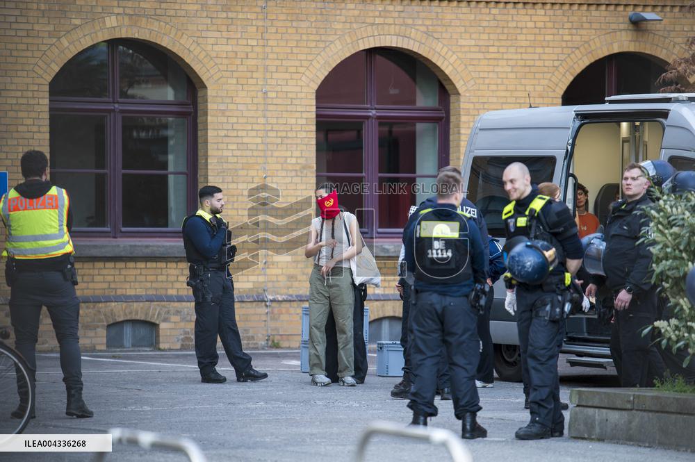 Pro-Palestinian activists occupy a building in Humboldt University - Berlin