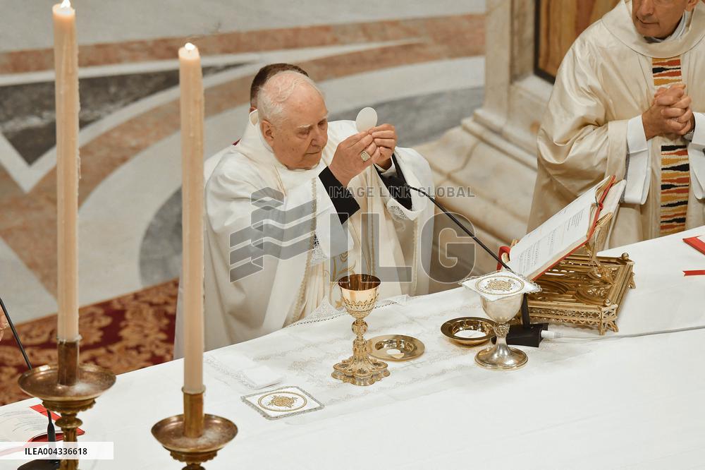 Chrism Mass Presided by Cardinal Domenico Calcagno - Vatican