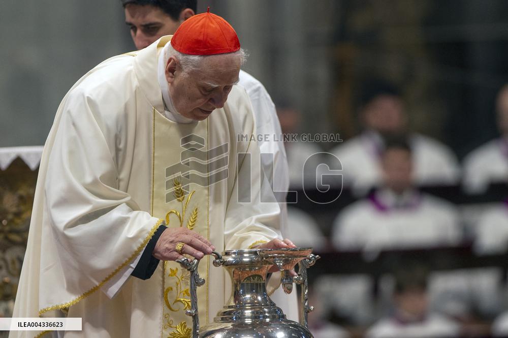 Chrism Mass Presided by Cardinal Domenico Calcagno - Vatican