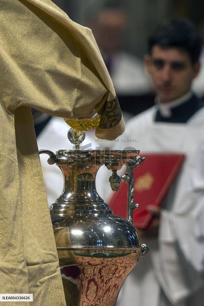Chrism Mass Presided by Cardinal Domenico Calcagno - Vatican