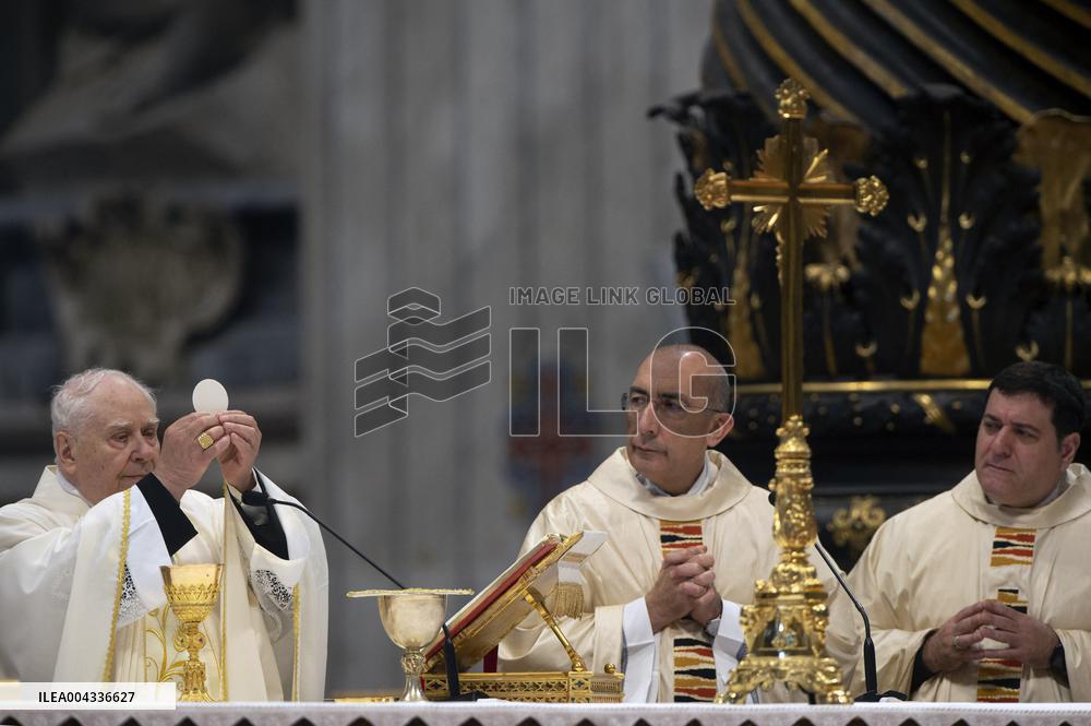 Chrism Mass Presided by Cardinal Domenico Calcagno - Vatican