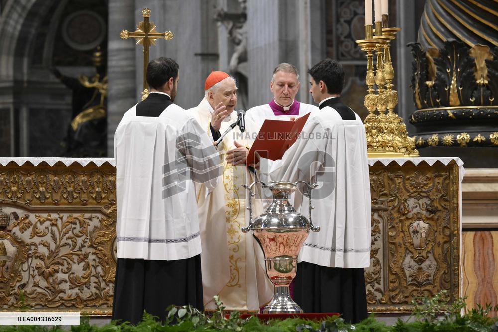 Chrism Mass Presided by Cardinal Domenico Calcagno - Vatican