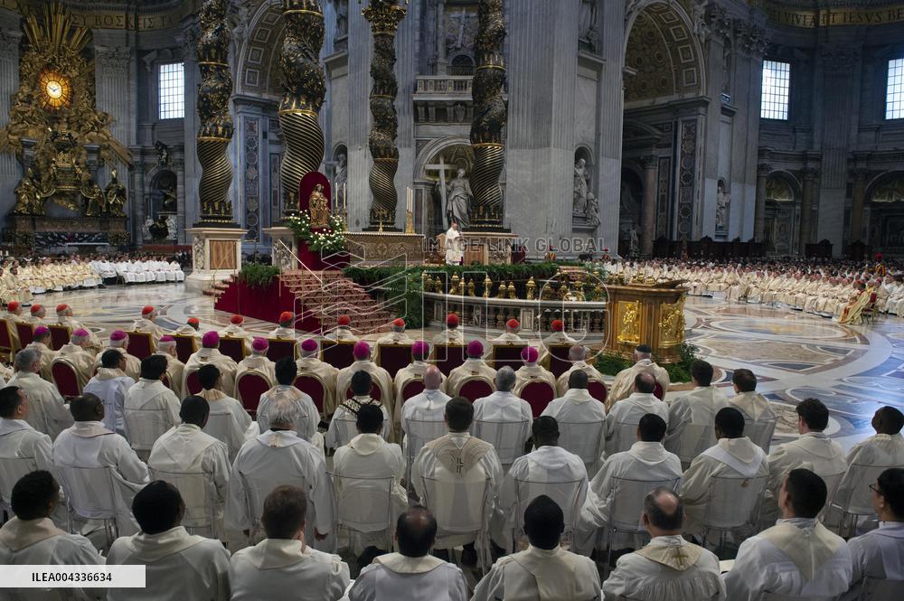Chrism Mass Presided by Cardinal Domenico Calcagno - Vatican