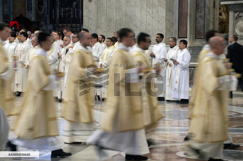 Chrism Mass Presided by Cardinal Domenico Calcagno - Vatican