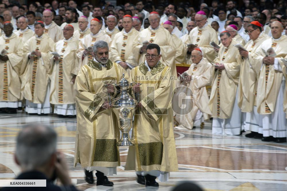 Chrism Mass Presided by Cardinal Domenico Calcagno - Vatican