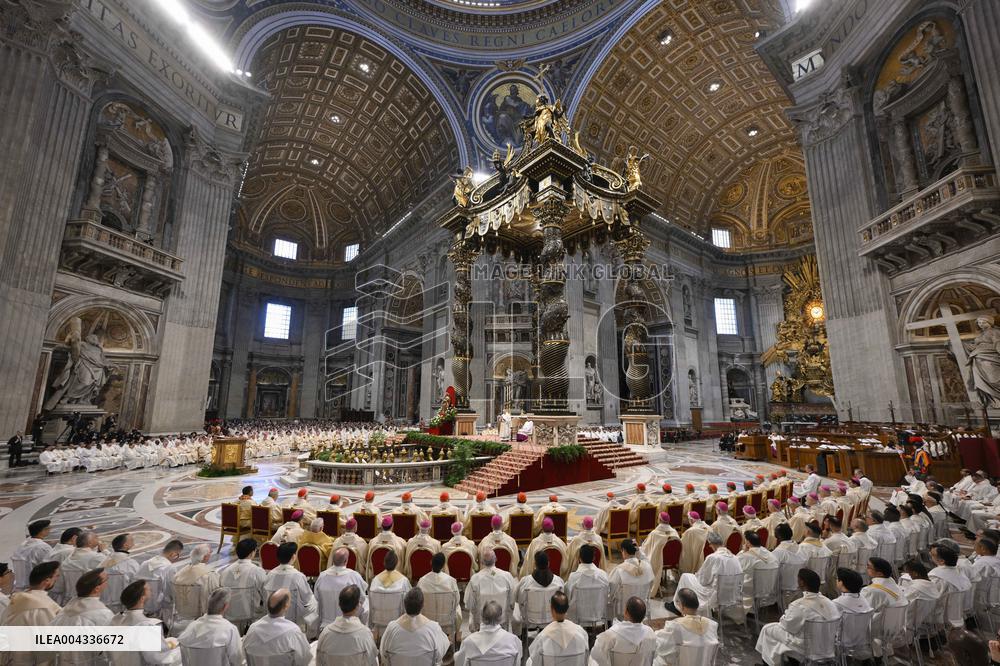 Chrism Mass Presided by Cardinal Domenico Calcagno - Vatican