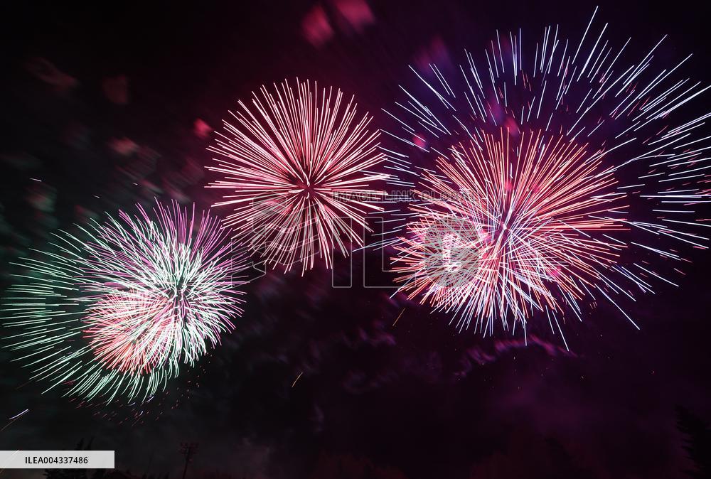 Mount Fuji Fireworks Show - Japan