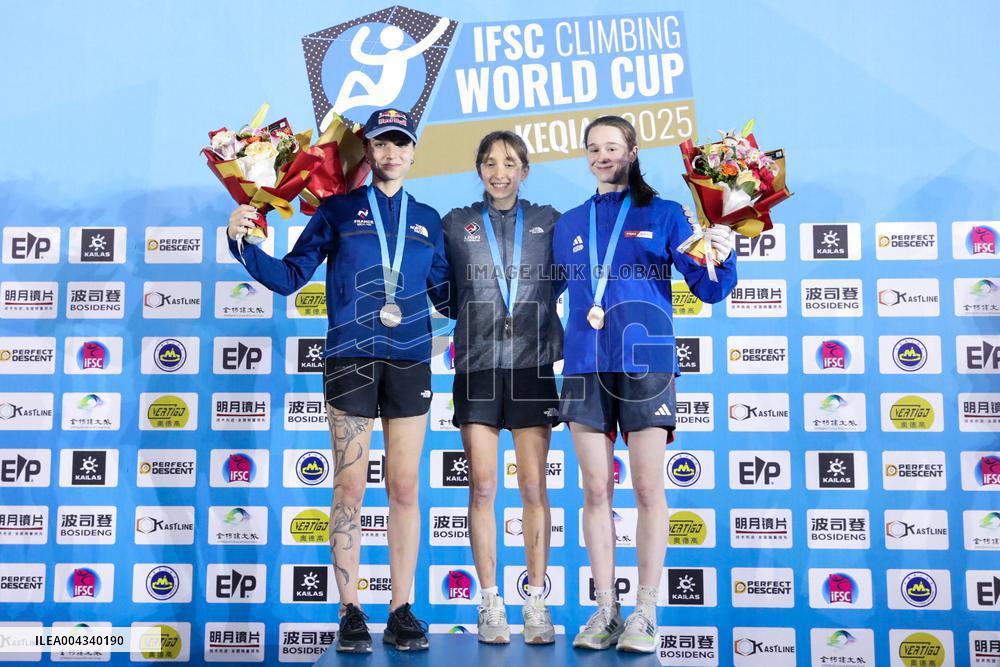 Oriane Bertone Wins Silver At Women s Boulder final at IFSC Climbing World Cup Keqiao 2025 - China