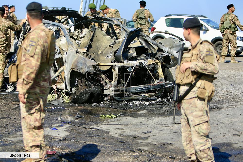 Israeli drone strike in Sidon - Lebanon