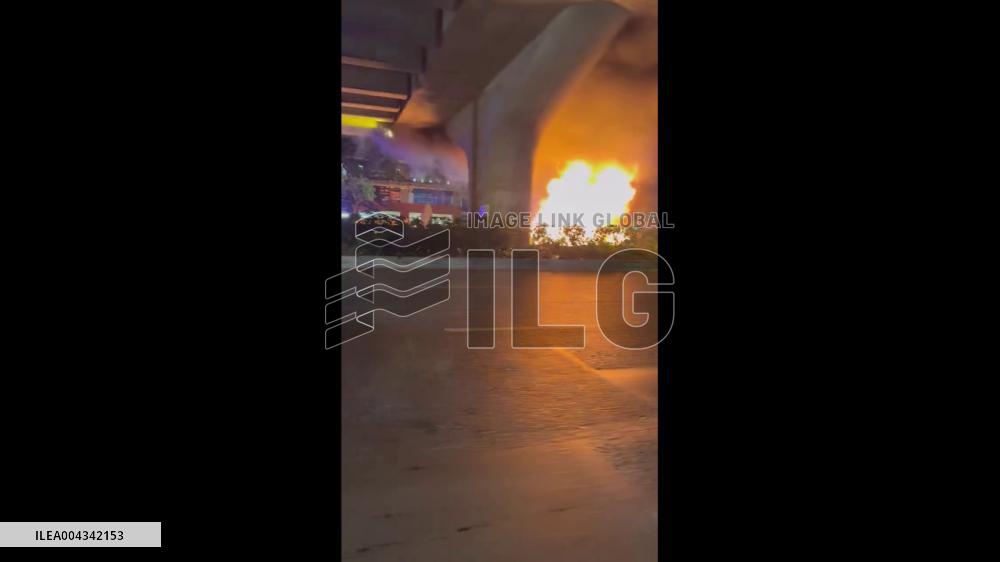 Vietnam: Container Truck Catches Fire in Hanoi Causing Traffic