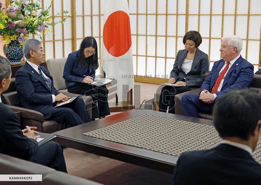 Japan Foreign Minister Iwaya meets U.S. envoy Glass