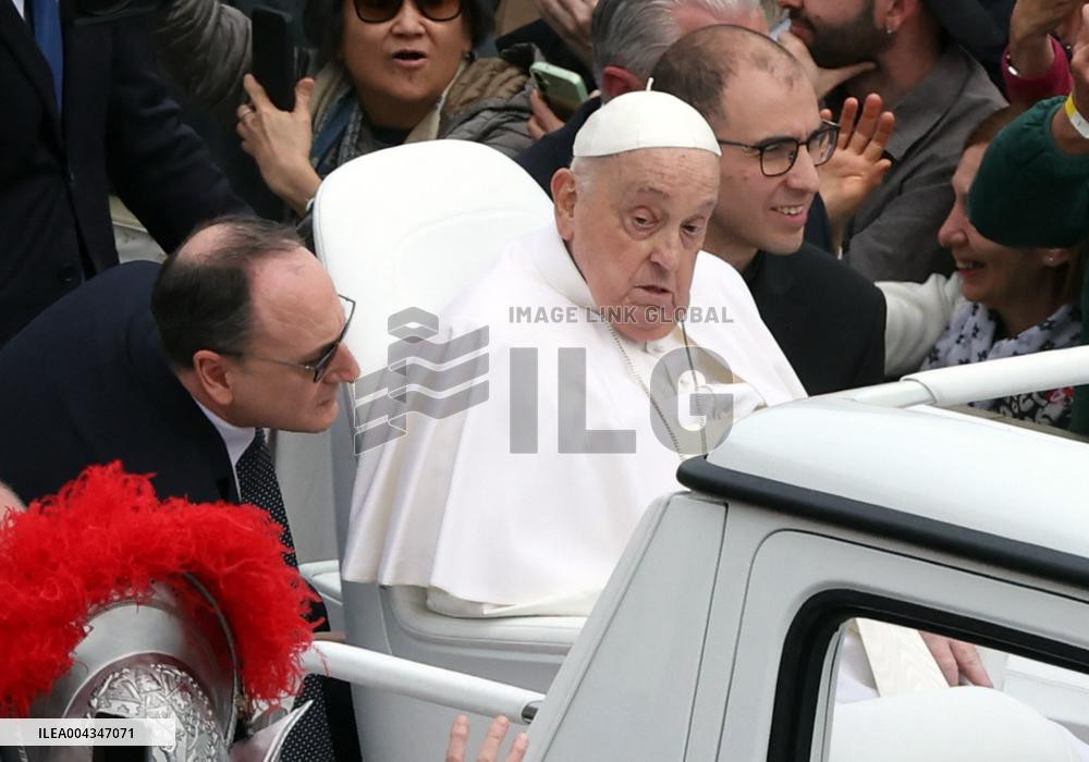 Pope Francis On The Popemobile After Holy Mass Of Easter Sunday