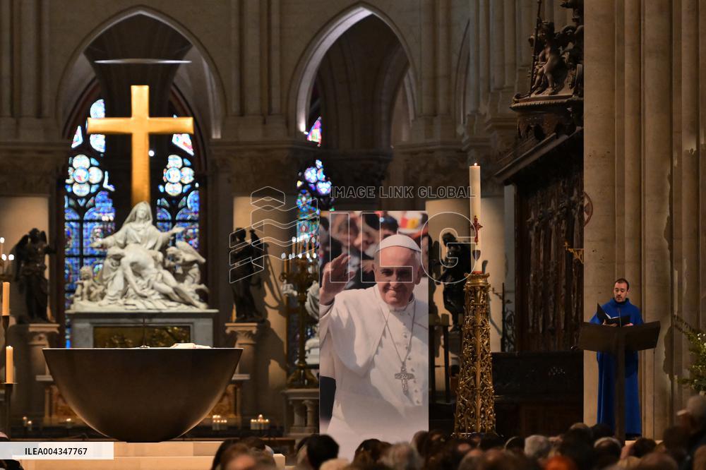 Mass at Notre Dame de Paris following Pope Francis death - FA