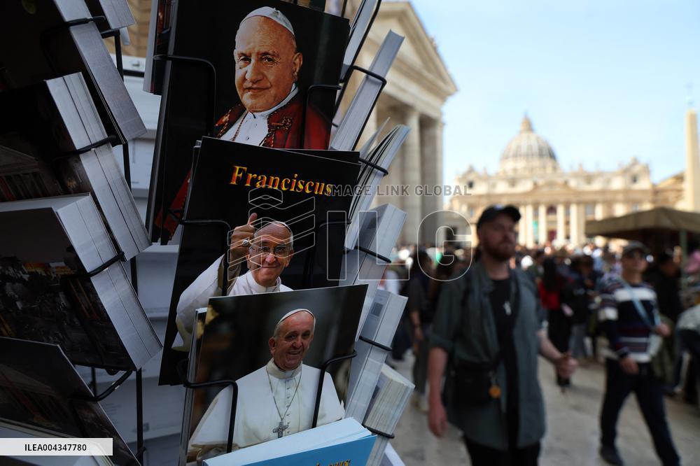 St. Peter's Square on the day of Pope Francis' death.