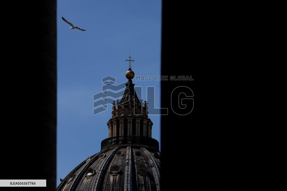 St. Peter's Square on the day of Pope Francis' death.
