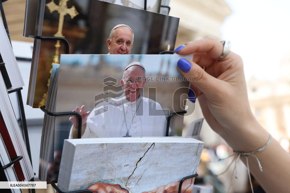 St. Peter's Square on the day of Pope Francis' death.