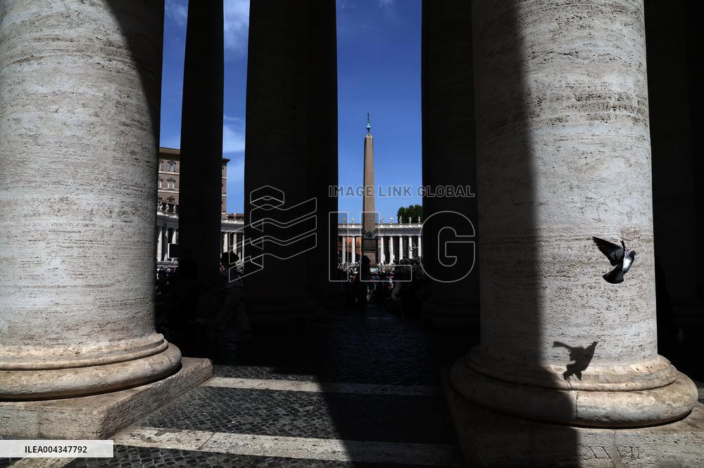 St. Peter's Square on the day of Pope Francis' death.