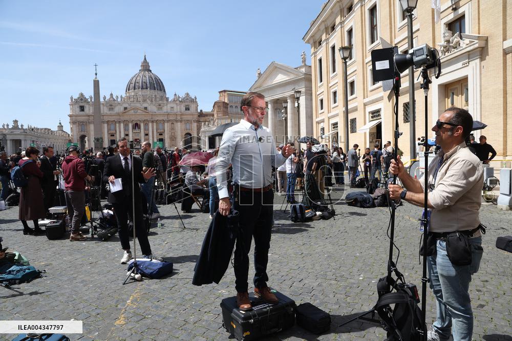 St. Peter's Square on the day of Pope Francis' death.