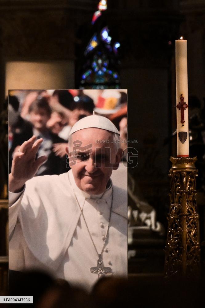 Mass at Notre Dame de Paris following Pope Francis death - FA