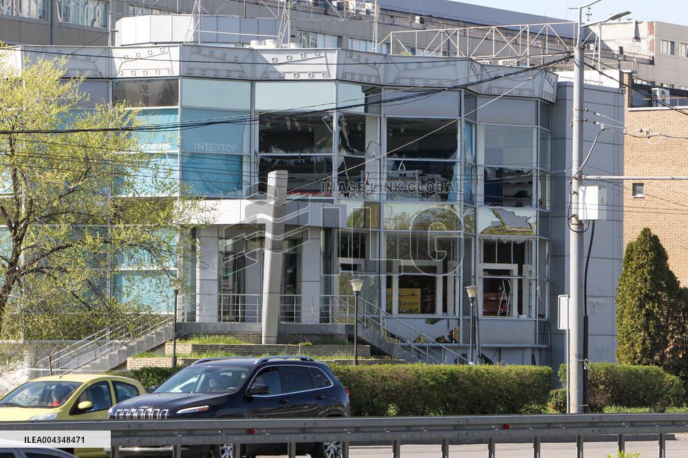 Consequences of Russian missile attack in Dnipro