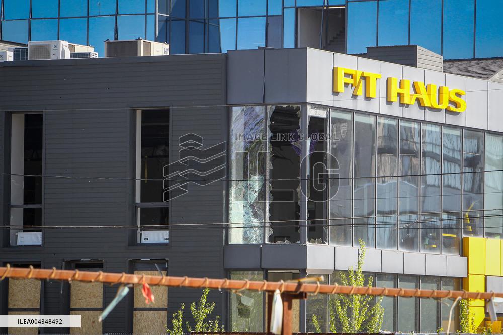 Consequences of Russian missile attack in Dnipro