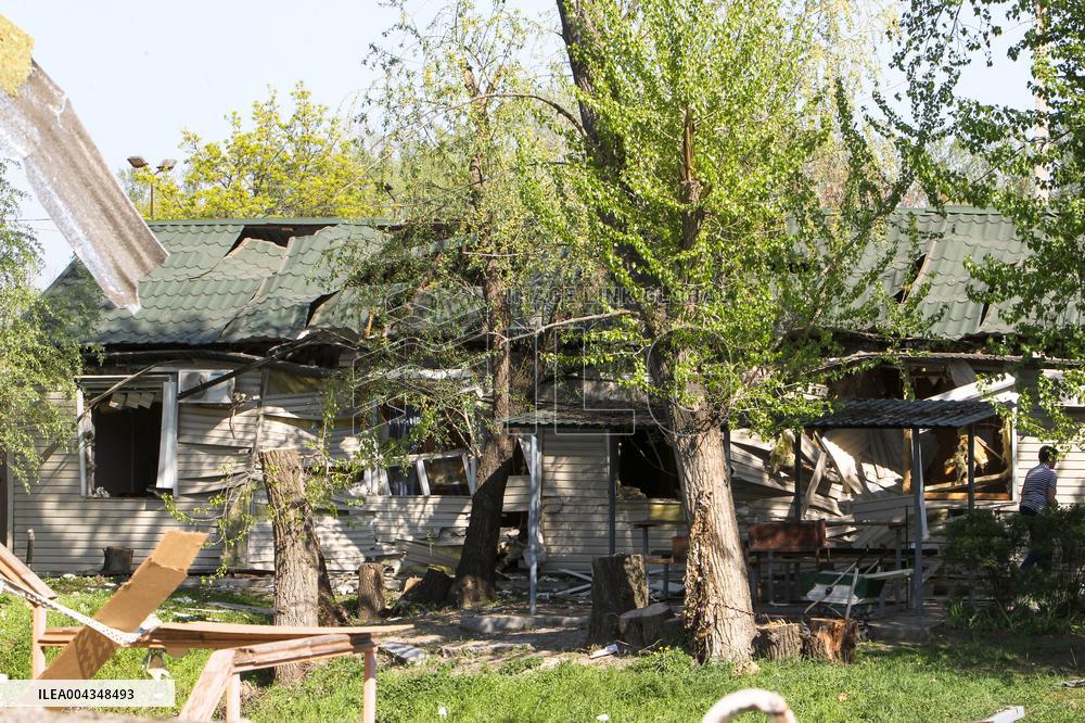 Consequences of Russian missile attack in Dnipro