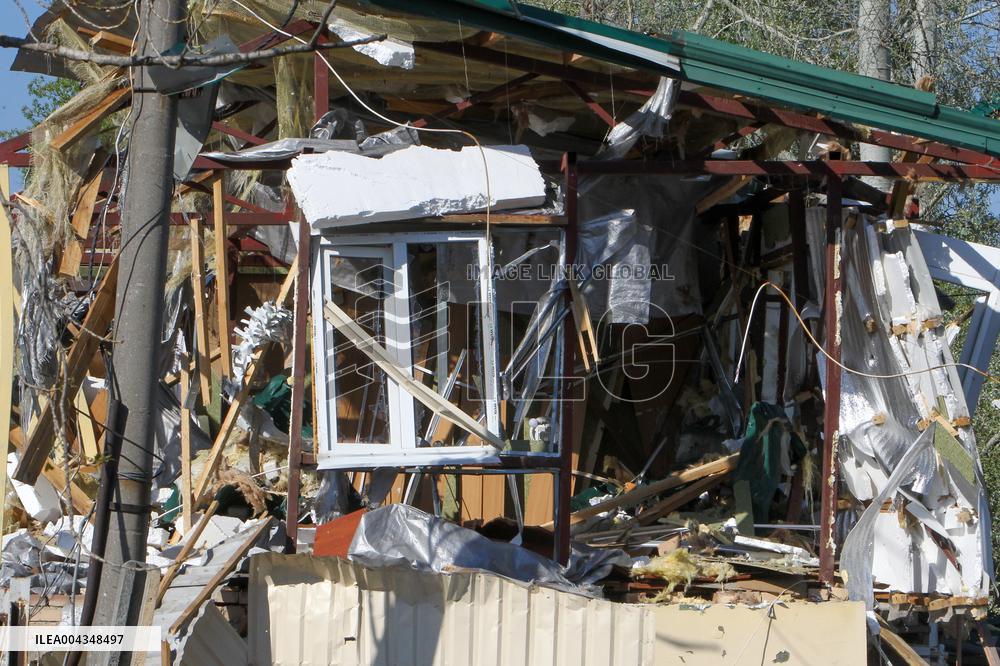 Consequences of Russian missile attack in Dnipro