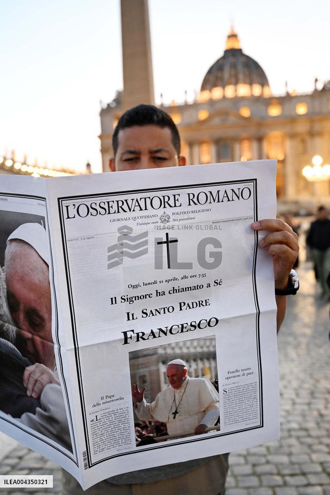 Osservatore Romano Confirms Death of Pope Francis - Vatican