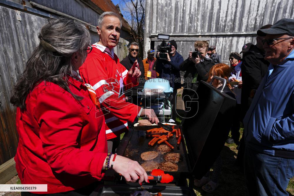 BBQ Leader Mark Carney Campaigns in Upper Onslow - Canada