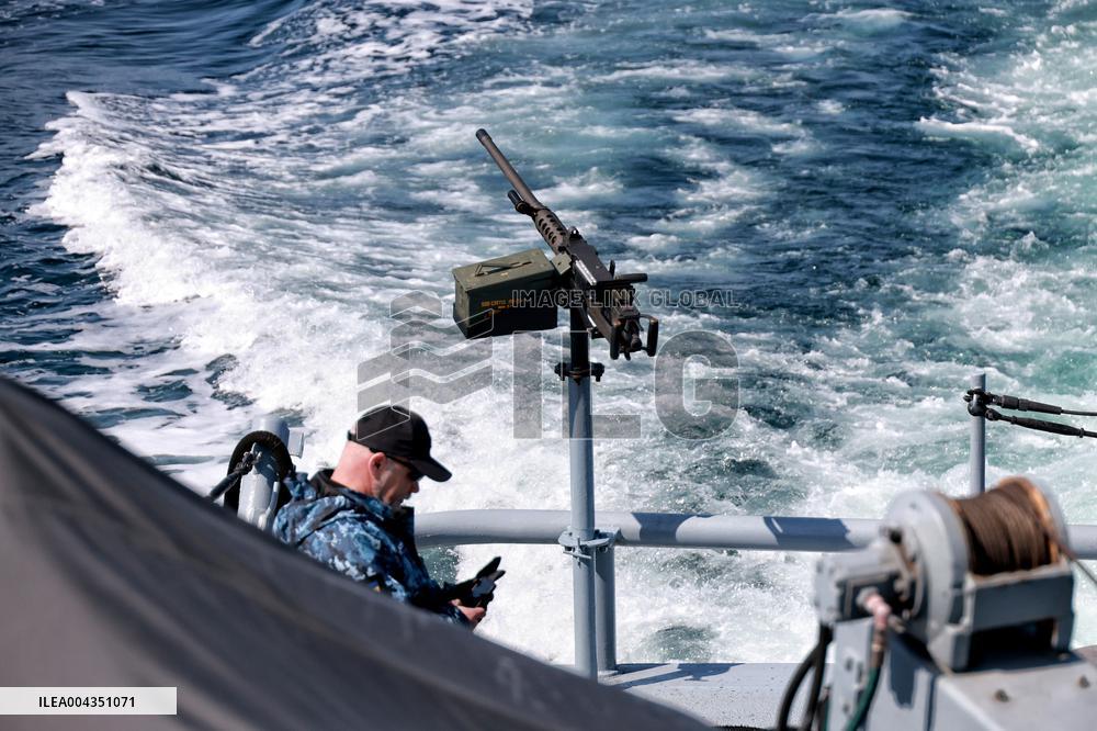 Ukrainian Navy on patrol in Black Sea off Odesa coast