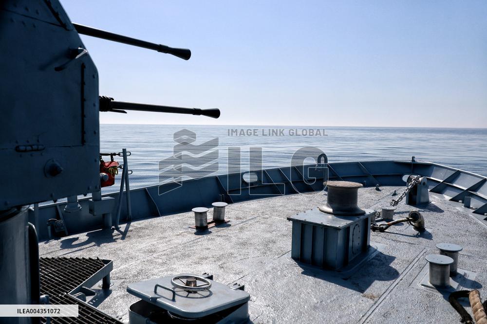 Ukrainian Navy on patrol in Black Sea off Odesa coast