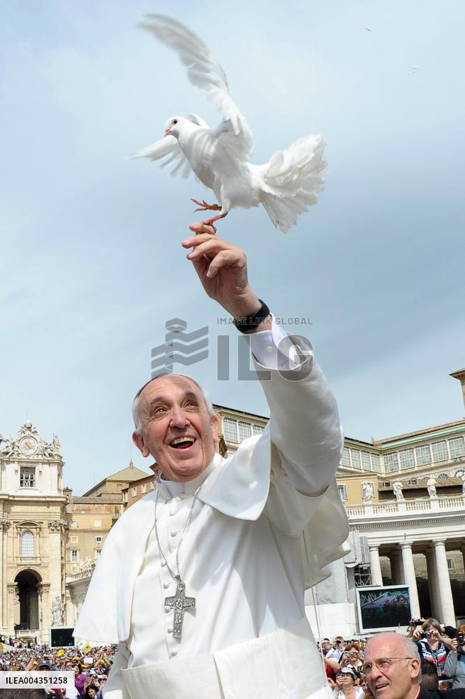 Pope Francis With A Dove - Vatican